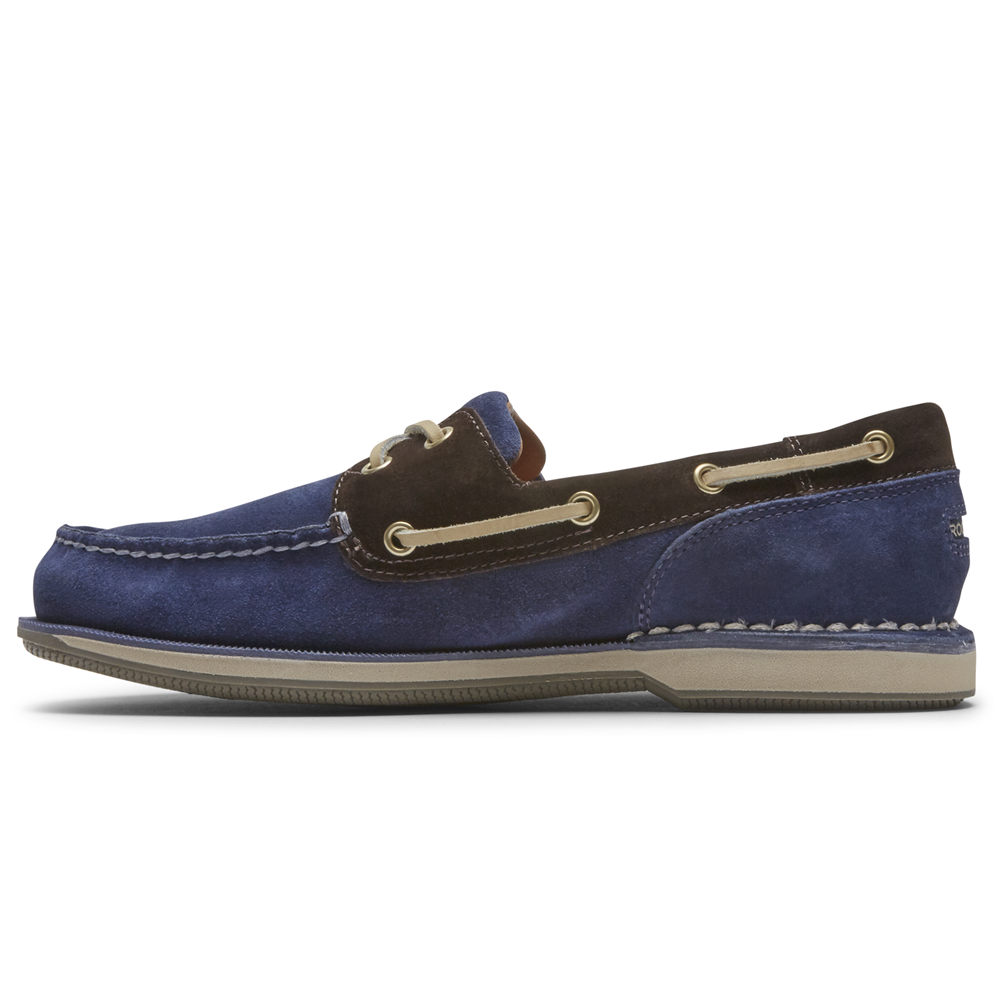 Sapatos De Vela Rockport Homem Azuis - Perth - 16578ANEL